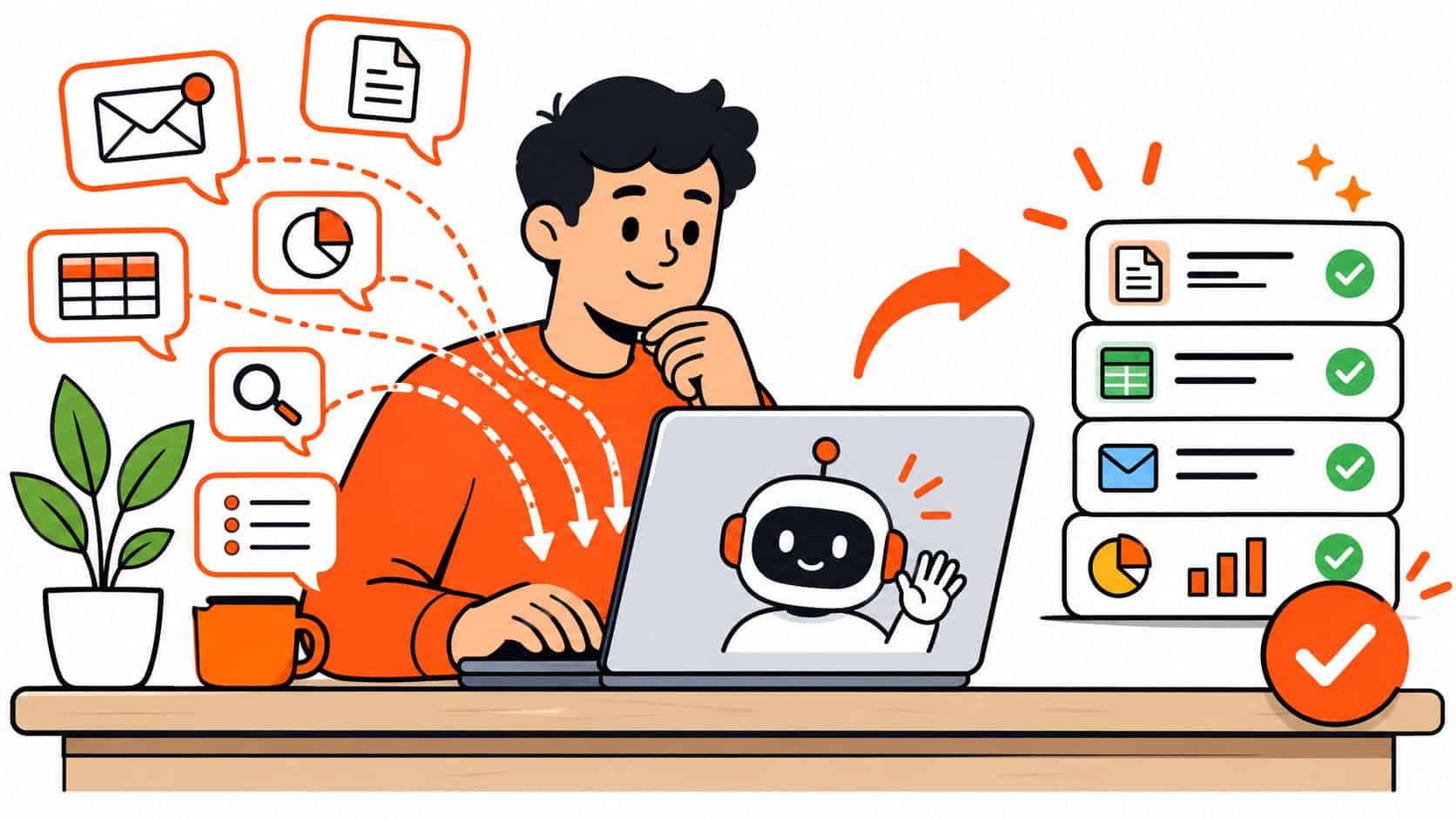 AI prompts for operations work handed off from a desk to an AI assistant