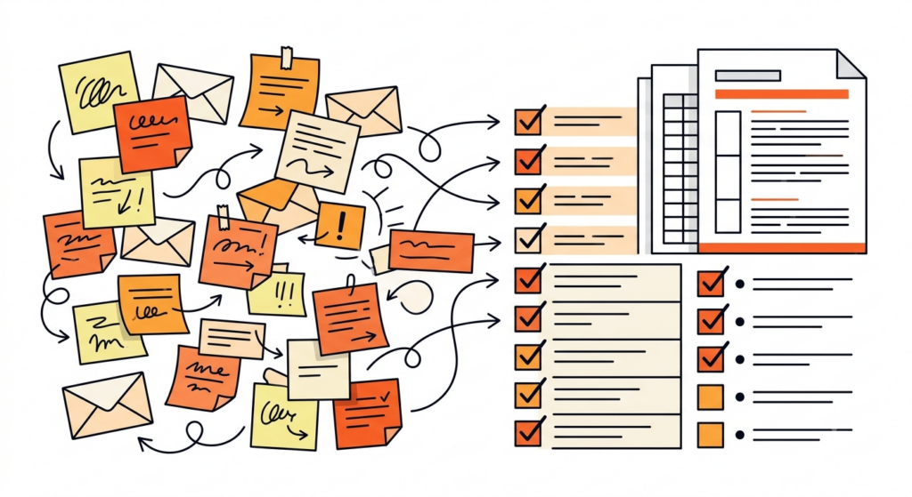 Using Claude AI for operations to turn messy notes into an organized checklist