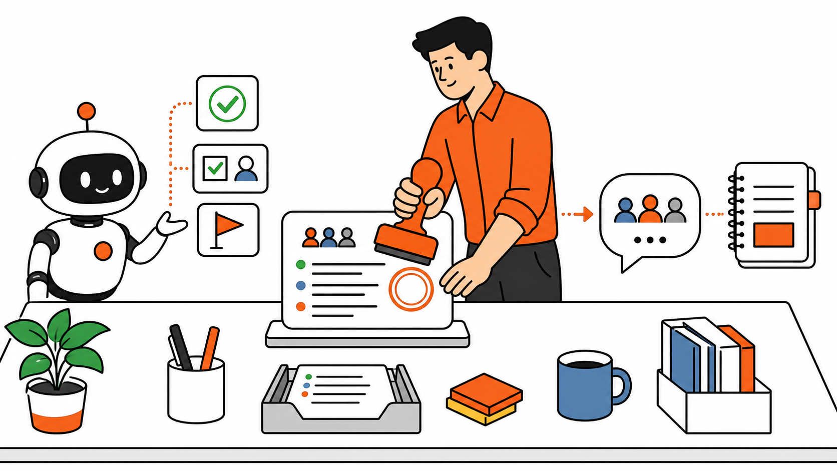 AI meeting notes for remote teams reviewed by an operations worker before sharing
