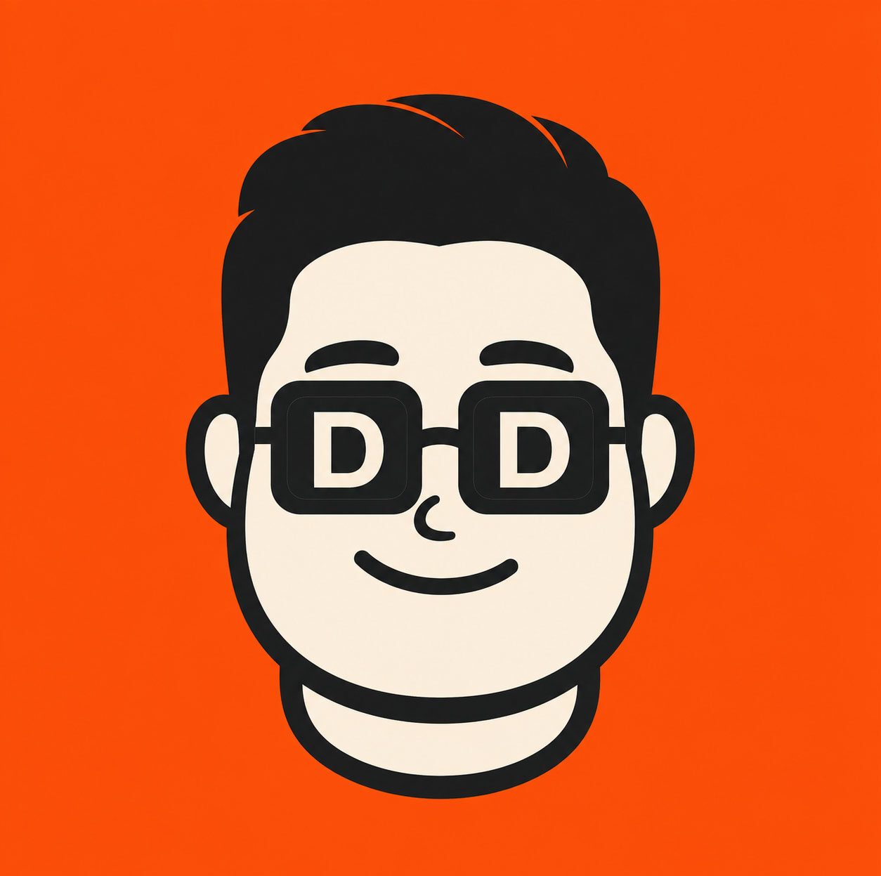 DigiDaddy illustrated founder avatar with DD glasses