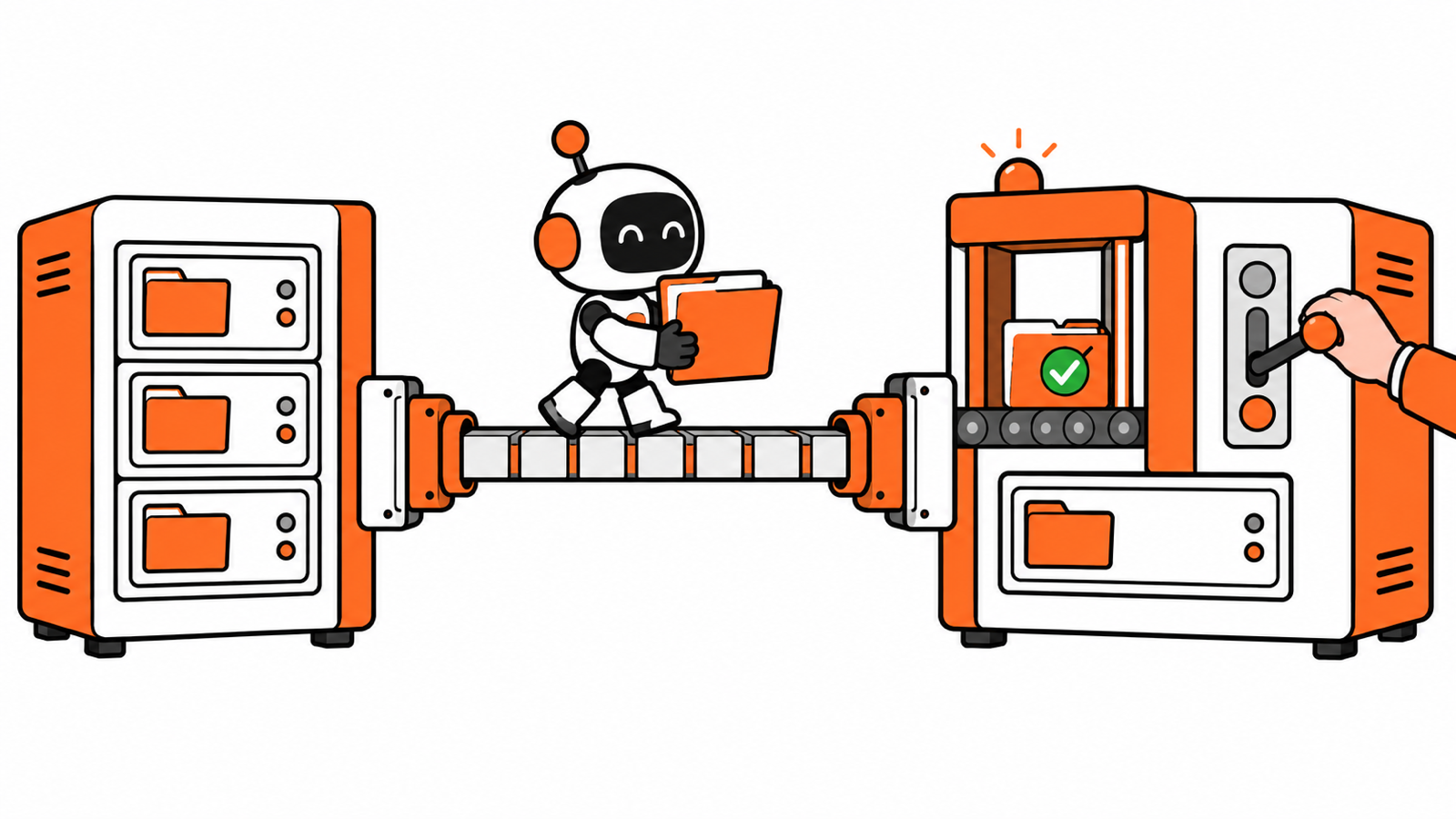 Process Automation connecting business systems while a human controls approval of completed cases