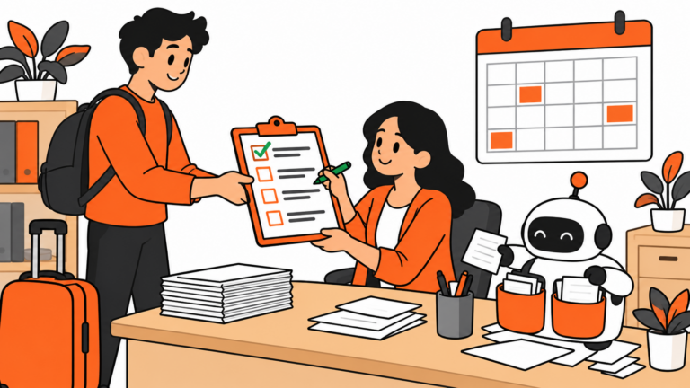 Vacation handover template reviewed by two colleagues before planned time off